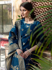 SKYLEE Women’s Floral Woven Silk Blend Kurta Set with Trousers & Dupatta | Indian Ethnic Wear | Party & Festive Outfit Malaysia