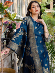 SKYLEE Women’s Floral Woven Silk Blend Kurta Set with Trousers & Dupatta | Indian Ethnic Wear | Party & Festive Outfit Malaysia