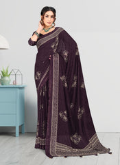 Jacquard Butta Satin border Georgette saree with blouse for women
