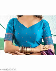 MORLY Women Kanjivaram Silk Saree with Contrast Border | Traditional Indian Saree | Wedding & Party Wear | Premium Silk Saree Malaysia Online