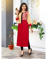 Alluring Rayon 14KG Straight Kurti