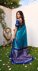 THE BANARASI SAREEIS MADE UP OF SILK THREADS WOVEN USING