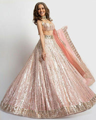 Grey colored georgette lehenga choli