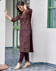 SKYLEE Women Floral Print Straight Kurta Set with Dupatta | Indian Ethnic Wear Online Malaysia | Designer Salwar Suit | Party & Festive Kurti Set