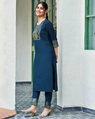 SKYLEE Women Printed Straight Kurta Set with Dupatta | Indian Ethnic Wear Online Malaysia | Cotton Blend Long Kurti Suit for Women | Party & Casual Outfit