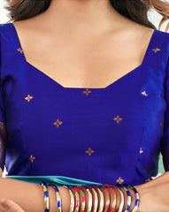 MORLY Women Kanjivaram Silk Saree with Contrast Border | Traditional Indian Saree | Wedding & Party Wear | Premium Silk Saree Malaysia Online