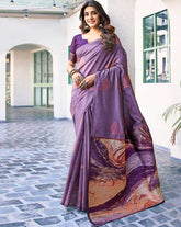 SATRANI Women Silk Saree with Contrast Border | Designer Woven Saree | Traditional Indian Saree Online Shopping Malaysia