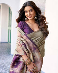 SATRANI Women Floral Woven Silk Saree | Designer Banarasi Saree for Wedding & Party Wear | Silk Saree with Blouse Piece | Online Shopping Malaysia