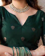 SATRANI Floral Silk Blend Saree with Contrast Pallu | Designer Indian Saree for Wedding, Party & Festival Wear | Saree with Blouse Piece | Buy Sarees Online Malaysia