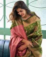 SATRANI Geometric Woven Silk Blend Saree with Contrast Pallu | Party Wear Saree | Wedding Saree | Traditional Saree for Women in Malaysia