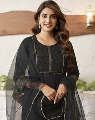 SKYLEE Women Embellished Cotton Blend Straight Kurta Suit Set with Dupatta | Ethnic Wear for Party, Wedding & Festive | Indian Pakistani Salwar Suit Dress Malaysia