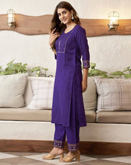 SKYLEE Women Embellished Cotton Blend Straight Kurta Suit Set with Dupatta | Ethnic Wear for Party, Wedding & Festive | Indian Pakistani Salwar Suit Dress Malaysia