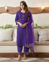 SKYLEE Women Embellished Cotton Blend Straight Kurta Suit Set with Dupatta | Ethnic Wear for Party, Wedding & Festive | Indian Pakistani Salwar Suit Dress Malaysia