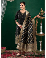 SKYLEE Women Printed Silk Blend Straight Kurta Suit Set with Dupatta & Pants | Stylish Indian Ethnic Wear for Women Malaysia