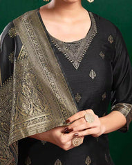 SKYLEE Women Printed Silk Blend Straight Kurta Suit Set with Dupatta & Pants | Stylish Indian Ethnic Wear for Women Malaysia