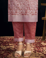 SKYLEE Women’s Silk Blend Woven Straight Kurta Suit Set with Dupatta | Indian Ethnic Wear Kurti Pant Set | Party Wear Kurta Set for Women Malaysia