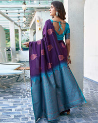 VASTRAHAAR Soft Silk Woven Saree with Contrast Border | Traditional Indian Saree with Blouse Piece | Designer Wedding & Party Wear Saree Malaysia Online