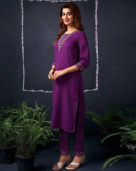 SKYLEE Women’s Embellished & Embroidery Kurta Set with Organza Dupatta | Cotton Blend Straight Kurta Pant Set | Elegant Ethnic Wear for Casual & Festive Outfits Malaysia