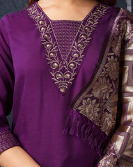 SKYLEE Women’s Embellished & Embroidery Kurta Set with Organza Dupatta | Cotton Blend Straight Kurta Pant Set | Elegant Ethnic Wear for Casual & Festive Outfits Malaysia