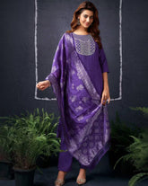 SKYLEE Women’s Embroidered Straight Kurta Set with Dupatta | Cotton Blend Indian Ethnic Wear for Women | Party & Casual Kurti Pant Set