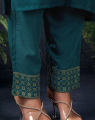 SKYLEE Women Cotton Blend Woven Straight Kurta Set with Organza Dupatta | Indian Ethnic Wear Kurti Pant Set | Casual & Festive Kurta Set for Women Malaysia