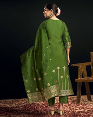 SKYLEE Women Silk Blend Woven Straight Kurta Set with Dupatta | Ethnic Wear Kurti Pant Set | Indian Pakistani Dress for Women | Festive & Party Wear Kurta Suit Malaysia