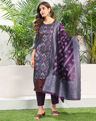 SKYLEE Women Silk Blend Self-Design Kurta Set with Pant & Dupatta | Elegant Ethnic Wear for Wedding, Party & Festive | Calf Length Salwar Suit