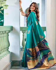 SVARAA Women’s Silk Saree with Blouse Piece | Designer Indian Saree for Wedding & Party Wear | Traditional Ethnic Silk Sari Malaysia