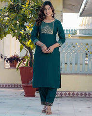 Woven Silk Blend Kurta Set for Women | Stylish Indian Ethnic Wear with Dupatta & Pants | Festive & Casual Outfit Malaysia
