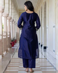 SVARAA Women Silk Blend Kurta Set | Elegant Ethnic Wear for Women | Party Wear Kurti with Pant & Dupatta | Indian Traditional Dress Malaysia