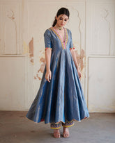 Moonlight Blue Anarkali Set