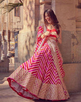 Multicolor laheriya printed design wedding lehenga choli