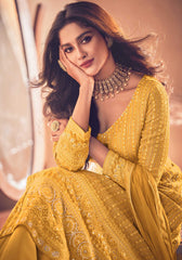 Embroidered georgette long Anarkali suit for women