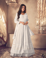 Embroidered georgette long Anarkali suit for women