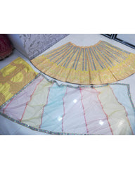 Yellow dola silk multi thread sequins designer Lehenga choli