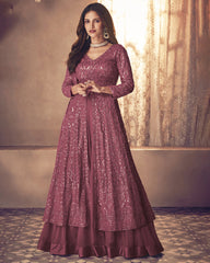 Georgette anarkali lehenga dress for women & girls