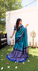 THE BANARASI SAREEIS MADE UP OF SILK THREADS WOVEN USING
