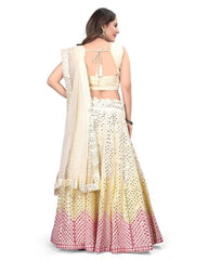 Ombre print faux georgette embroidery lehenga choli