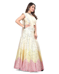 Ombre print faux georgette embroidery lehenga choli