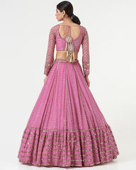 Faux georgette sequins embroidery wedding lehenga choli