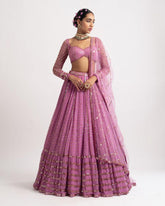Faux georgette sequins embroidery wedding lehenga choli