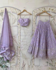 Faux georgette sequins designer lehenga choli