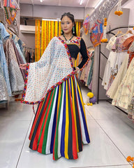 Multicolor muslin readymade Navratri chaniya choli