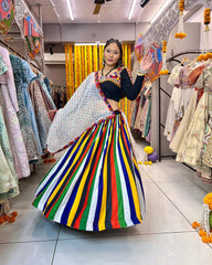 Multicolor muslin readymade Navratri chaniya choli