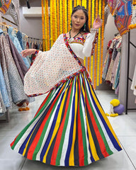 Multicolor muslin readymade Navratri chaniya choli