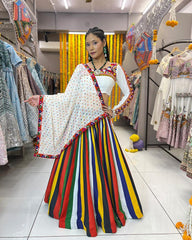 Multicolor muslin readymade Navratri chaniya choli