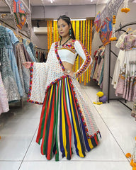 Multicolor muslin readymade Navratri chaniya choli