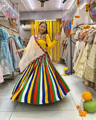 Multicolor muslin readymade Navratri chaniya choli