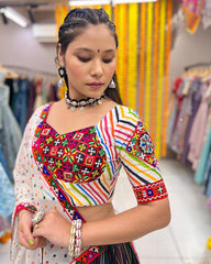 Multicolor rayon readymade navratri chaniya choli