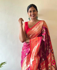 FEATURING PURE SILK THREADS WOVEN WITH INTRICATE TECHNIQUES BANARASI SAREE